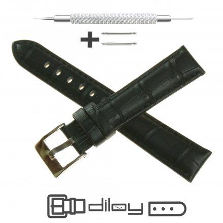 Pasek DILOY Superior 368.19.01 Skórzany Czarny 19 mm - GRATIS dwa teleskopy i narzędzie
