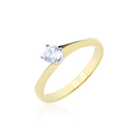 Klasyczny złoty pierścionek zaręczynowy z cyrkonią r.13 • Złoto 333 1.86g