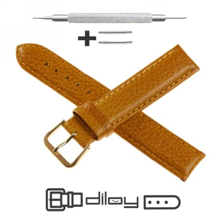 Brązowy pasek 12 mm skórzany DILOY 131.12.10 + GRATIS dwa teleskopy i narzędzie
