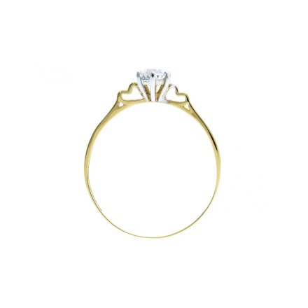 Złoty pierścionek zaręczynowy z cyrkonią i sercami r.14 • Złoto 333 0.90g
