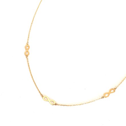 Biżuteria SAXO Złoty naszyjnik damski znaki nieskończoności Złoto 18 K pr.585 A122