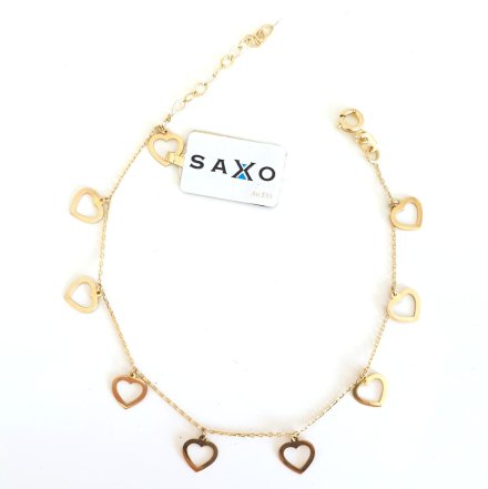 Biżuteria SAXO Złota bransoletka z serduszkami Złoto 14K pr.585 A135-C508