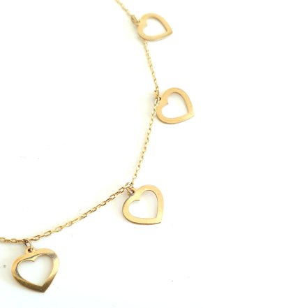 Biżuteria SAXO Złota bransoletka z serduszkami Złoto 14K pr.585 A135-C508