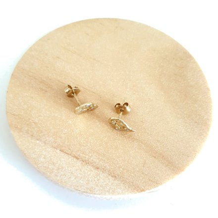 Biżuteria SAXO Kolczyki Złote Skrzydła z cyrkoniami Złoto 14K pr.585 A098-CD51-63648