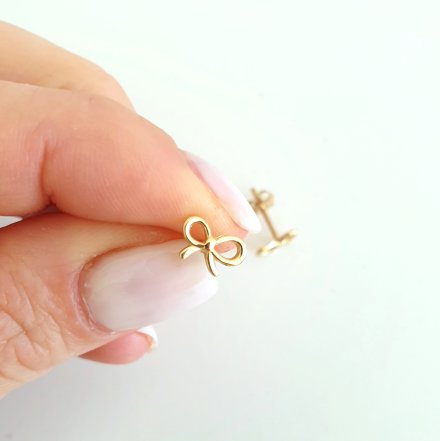 Biżuteria SAXO Kolczyki Złote Kokardki Złoto 14K pr.585 A095-A6C9-93336