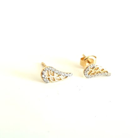 Biżuteria SAXO Kolczyki Złote Skrzydła z cyrkoniami Złoto 14K pr.585 A099.KOLCZYKI