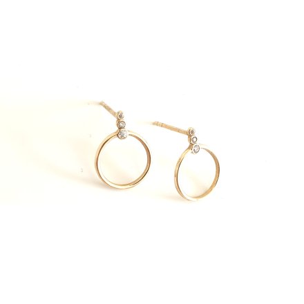 Biżuteria SAXO Kolczyki Złote kółka okręgi Złoto 14K pr.585 A112-F528-59279