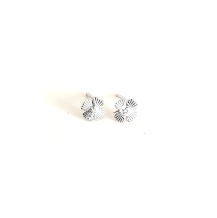 Złote kolczyki kwiatki z diamentami Różowe Złoto 14K 2 x 0,005ct CK021
