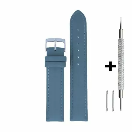 Niebieski pasek 14 mm skórzany DILOY 302.14.16 + GRATIS dwa teleskopy i narzędzie