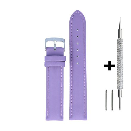Fioletowy pasek 14 mm skórzany DILOY 302.14.18 + GRATIS dwa teleskopy i narzędzie