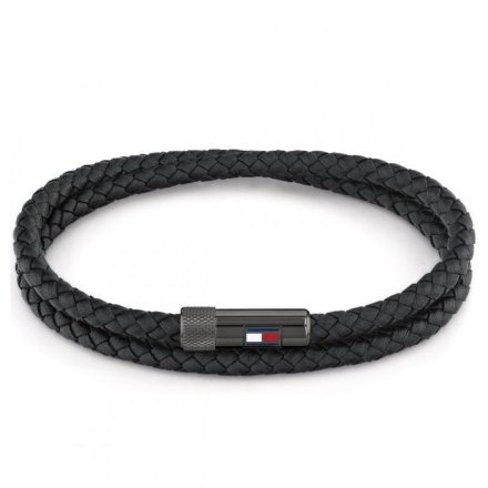 Skórzany rzemień czarna bransoletka męska Tommy Hilfiger 2790262S