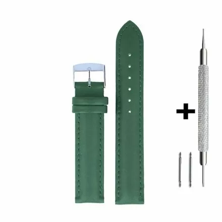 Zielony pasek 22 mm skórzany DILOY 302.22.27 + GRATIS dwa teleskopy i narzędzie