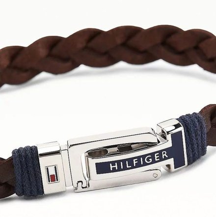 Brązowa pleciona skórzana bransoletka Tommy Hilfiger 2790309