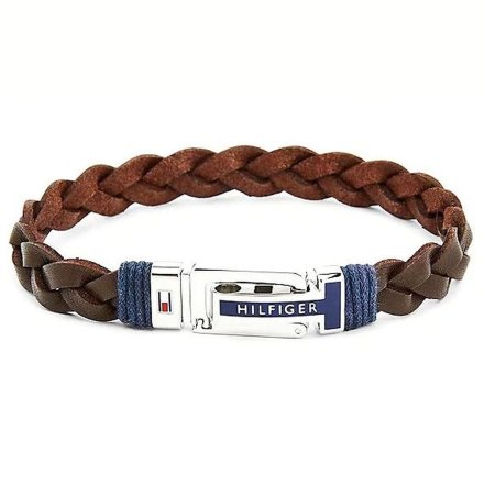 Brązowa pleciona skórzana bransoletka Tommy Hilfiger 2790309