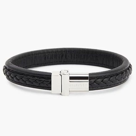 Czarna skórzana bransoletka męska Tommy Hilfiger 2790375