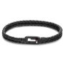 Czarna skórzana pleciona bransoletka męska Tommy Hilfiger 2790386