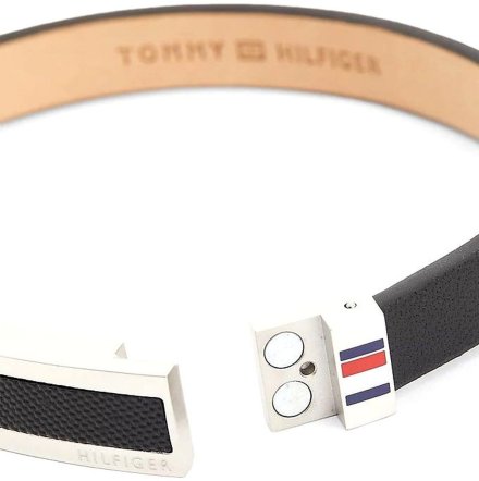 Oryginalna skórzana bransoletka męska Tommy Hilfiger czarna 2790398