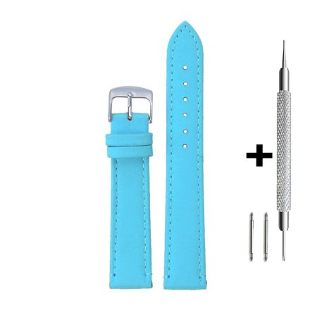 Niebieski pasek 14 mm skórzany DILOY 304.14.19 + GRATIS dwa teleskopy i narzędzie