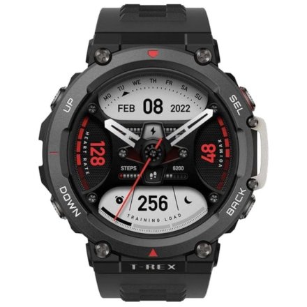 Amazfit wojskowy smartwatch T-Rex 2 czarny Ember Black smartwatch Huami W2170OV6N