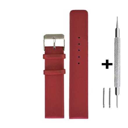 Bordowy pasek 18 mm skórzany DILOY 327.18.4 + GRATIS dwa teleskopy i narzędzie