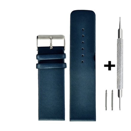 Niebieski pasek 28 mm skórzany DILOY 327.28.5 + GRATIS dwa teleskopy i narzędzie