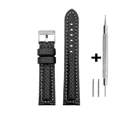 Czarny pasek 20 mm skórzany DILOY 374.20.52 + GRATIS dwa teleskopy i narzędzie
