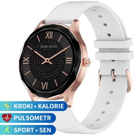 Smartwatch Pacific 27-10 Biały Kroki Kalorie Sport Puls Ciśnienie Tlen 