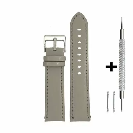 Szary pasek 22 mm skórzany DILOY 401.22.07 + GRATIS dwa teleskopy i narzędzie