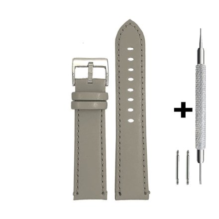 Szary pasek 24 mm skórzany DILOY 401.24.07 + GRATIS dwa teleskopy i narzędzie