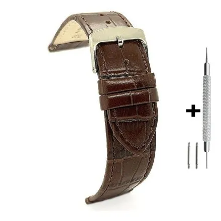 Brązowy pasek 12 mm skórzany DILOY 402.12.02 + GRATIS dwa teleskopy i narzędzie