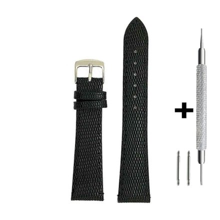 Czarny pasek 18 mm skórzany DILOY 407.18.01 + GRATIS dwa teleskopy i narzędzie