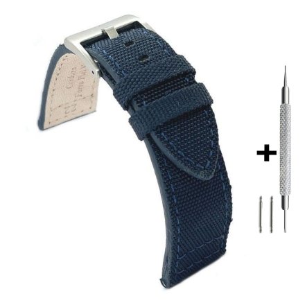 Niebieski pasek 20 mm skórzany DILOY 416.20.05 + GRATIS dwa teleskopy i narzędzie
