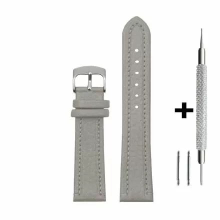 Szary pasek 18 mm skórzany DILOY P178.18.07 + GRATIS dwa teleskopy i narzędzie