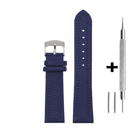 Niebieski pasek 20 mm skórzany DILOY P178.20.05 + GRATIS dwa teleskopy i narzędzie
