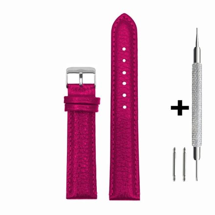 Różowy pasek 14 mm skórzany DILOY P205.14.14 + GRATIS dwa teleskopy i narzędzie