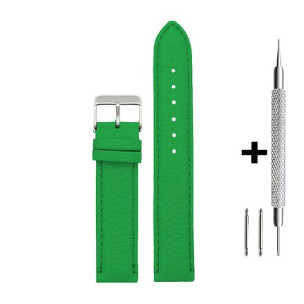 Zielony pasek 22 mm skórzany DILOY P205.22.11 + GRATIS dwa teleskopy i narzędzie
