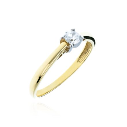 Biżuteria SAXO Złoty Pierścionek Złoto 8K pr.333 delikatny z kryształem r. 19 2.1032