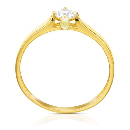 Biżuteria SAXO Złoty Pierścionek Złoto 8K pr.333 klasyczny z kryształem r. 17