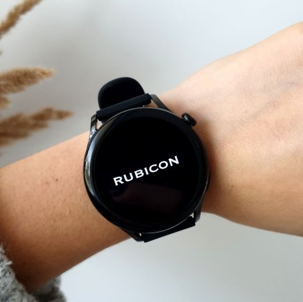 Smartwatch damski z funkcją rozmowy Rubicon SMARUB130 z czarnym paskiem RNCE81