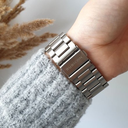Smartwatch damski z funkcją rozmowy Rubicon SMARUB129 ze srebrną bransoletką RNCE81