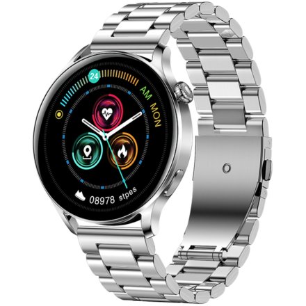 Smartwatch damski z funkcją rozmowy Rubicon SMARUB129 ze srebrną bransoletką RNCE81