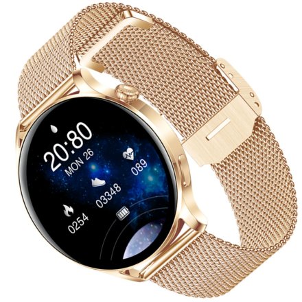 Smartwatch damski z funkcją rozmowy Rubicon SMARUB131 ze złotą bransoletką RNCE81