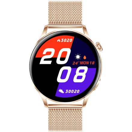 Smartwatch damski z funkcją rozmowy Rubicon SMARUB131 ze złotą bransoletką RNCE81