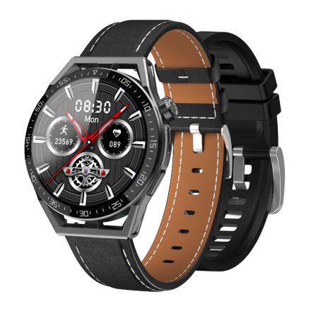 Smartwatch z funkcją rozmowy Ciśnienie Sport Tlen Rubicon SMARUB151 czarny DWA PASKI RNCE88