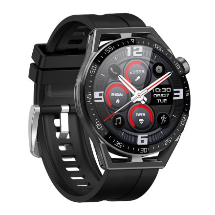 Smartwatch z funkcją rozmowy Ciśnienie Sport Tlen Rubicon SMARUB151 czarny DWA PASKI RNCE88