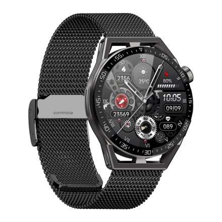 Smartwatch męski z funkcją rozmowy Rubicon SMARUB152 czarny PASEK + BRANSOLETA RNCE88
