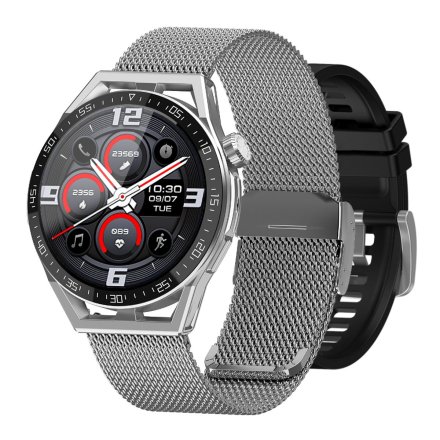 Smartwatch z funkcją rozmowy Ciśnienie Sport Tlen Rubicon SMARUB154 srebrny RNCE88