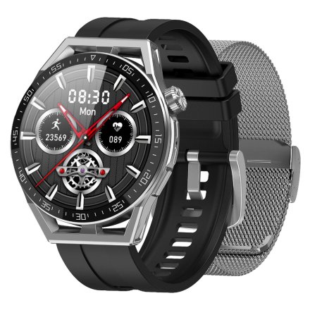 Smartwatch z funkcją rozmowy Ciśnienie Sport Tlen Rubicon SMARUB154 srebrny RNCE88