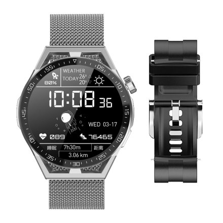 Smartwatch z funkcją rozmowy Ciśnienie Sport Tlen Rubicon SMARUB154 srebrny RNCE88