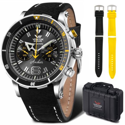 Zegarek Vostok Europe Anchar Chrono 6S21-510A584 czarno-żółty